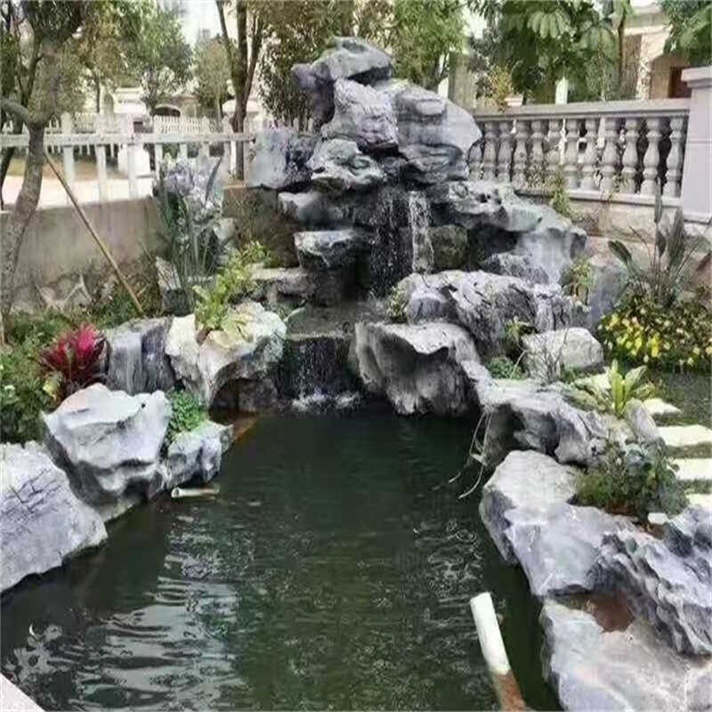 天津庭院鱼池假山图片