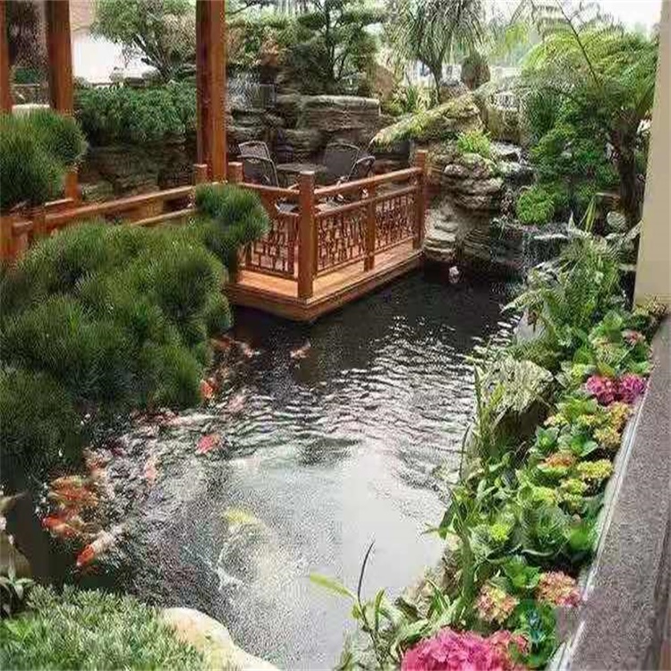 天津大型庭院假山鱼池景观设计